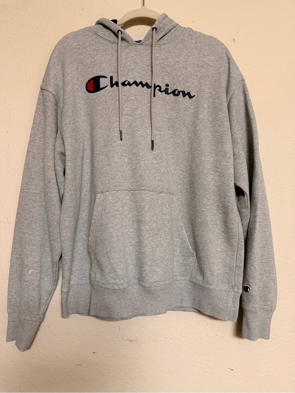 Champion Gray Crewneck Sweatshirt with Script Logo